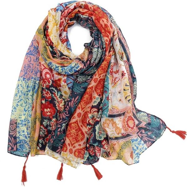 Boho Scarf for Women Lightweight Floral Printed