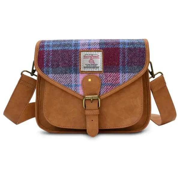 Classic Harris Tweed & Leather Islander Saddle Bag – Premium Women’s Handbag | Stylish Everyday Crossbody